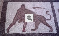 Mozaico com a Ilustração de Hercules contra o Leão de Neméia
