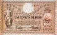 Um conto de réis - ou 1 milhão de réis - foi o maior valor emitido em cédula no Brasil, no início do século XX.